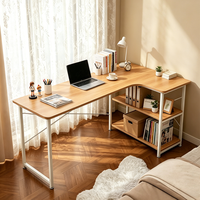 Bureau d'ordinateur de style industriel avec étagères ouvertes, meuble de rangement, poste de travail de bureau