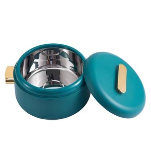 Bộ 3 cái Vàng Xử lý kim loại thực phẩm ấm hơn <span class=keywords><strong>container</strong></span> hai lớp cách nhiệt hộp 1l-2l-3. 5L trở lại trường nhà bếp phụ kiện - Product Image 5