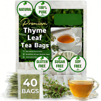 Sachets de thé aux feuilles de thym, herbe traditionnelle européenne pour le confort respiratoire et digestif, personnalisation OEM, directement de l'usine
