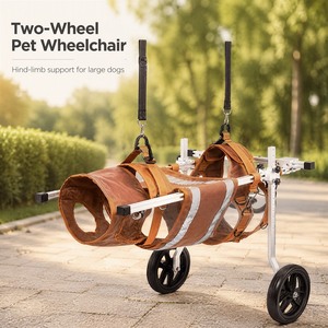 Fauteuil roulant réglable pour chien avec harnais de soutien en tissu orange et roues en alliage d'aluminium - Product Image 6