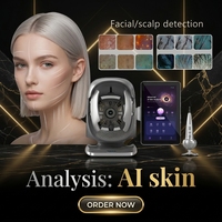 Analyseur de peau 3D pour salon, appareil d'analyse cutanée 2 en 1 pour le visage et le cuir chevelu, traitement des sécrétions cutanées