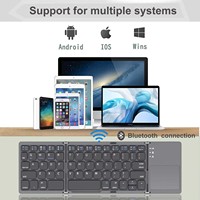 Teclado Inalámbrico Plegable BT con Panel Táctil, Ultrafino, Portátil, Mini, para Tablet, PC, Laptop, Teléfono, iOS, Android, Windows, ¡Oferta!