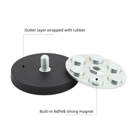 Support magnétique pour éclairage de voiture, base magnétique avec filetage 43 66 88 M6 M8, aimant recouvert de caoutchouc, fixation à ventouse souple, aimants de fixation