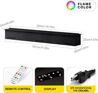 Insert de foyer à vapeur d'eau de 47,24 pouces, flamme réglable intégrée, thermostat, écran LCD, commande à distance/application, remplissage manuel d'eau