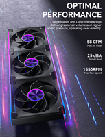 upHere 360mm Reverse ARGB Lüfter-Kit mit PWM-Steuerung, 120mm Ansauglüfter für High-End Panorama-Gaming-Gehäuse, nahtlose Ästhetik
