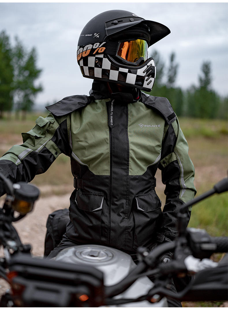 Reflective Black Rain Coat Bike Suit Motorcycle Rain jacket Men