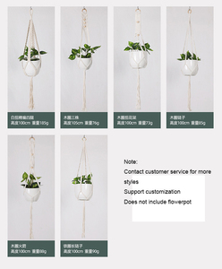 Dropshiping Cintres muraux en macramé faits à la main en coton blanc <span class=keywords><strong>Corde</strong></span> minimaliste pour jardin Décoration intérieure <span class=keywords><strong>Porte</strong></span>-pots de fleurs - Product Image 5