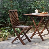 Vente chaude Échantillon gratuit Resort Imperméable Cour Balcon Dîner Pliant Parc Extérieur Jardin Patio Bois Salle à manger Chaise