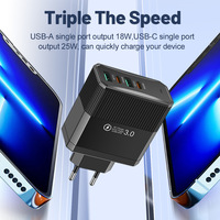 Chargeur rapide 4-en-1, 2USB & 2PD GaN, prise murale universelle EU/US/UK/KR pour smartphone, iPad & MacBook