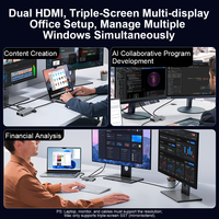 ULT-unite Triple Display Laptop Type c Multi Hub Docking Station USB HDMI 4K 60Hz USBC Hubs 2x HDMI dengan Transfer Data 10Gbps