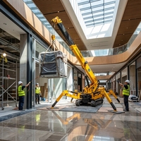 Mini Guindaste Aranha de 5 Toneladas e 19m, Guindaste de Esteira Potente de Tamanho Compacto para Manutenção Interna e Construção de Shopping Centers