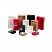 Boîte d'emballage en papier kraft à tiroir coulissant bon marché en gros Boîtes cadeaux pliantes avec fenêtre à manchon en PVC transparent