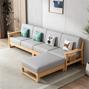 Sofá de tela de fábrica a buen precio, personalizable, en stock, listo para enviar, nuevo sofá seccional de madera para sala de estar, muebles de moda. - Product Image 4