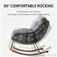 Fauteuil à bascule moderne nordique, robuste, confort de luxe, pour chambre, salon, balcon, extérieur