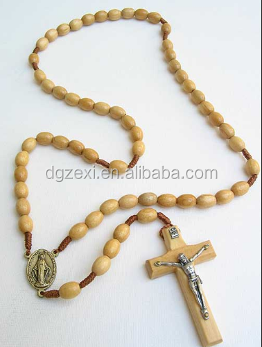 Usine charme saint fatima bois chapelet collier