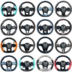 Volant en fibre de carbone personnalisé YZ avec écran LED pour Mercedes-Benz Classe C/E/S, style <span class=keywords><strong>AMG</strong></span>, cuir noir, mise à niveau sport RPM - Product Image 5