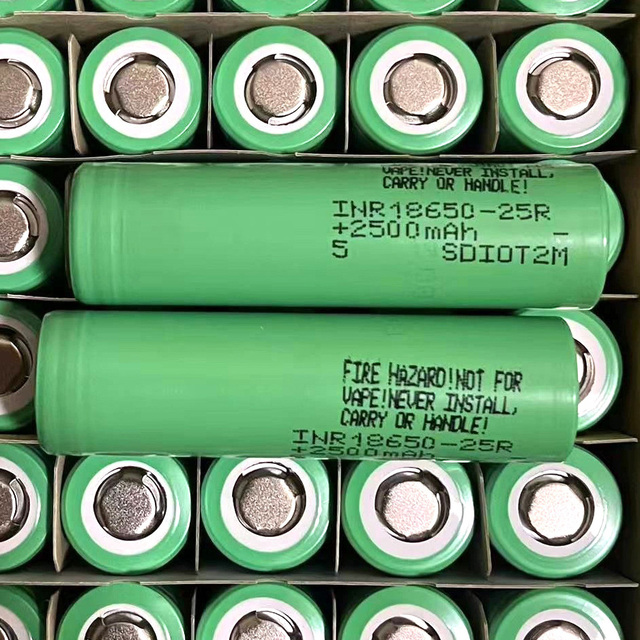 Authentic SAM INR18650 25R/25RM 3.7V 2500mAh 20A Discharge Green 100% Cylindrical Lithium Ion Batteries for SAM SUNG 18650