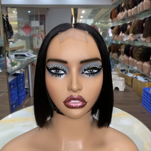 Wholesale Premium Half Lace Short Straight <b>Bob</b> <b>Wig</b> 100% Vietnamese Human Hair High Quality Natural <b>Wigs</b> - Product Image 5