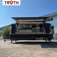 Food Truck en Acier Inoxydable Entièrement Équipé pour Café, Glaces, Burgers et Restauration de Rue en Extérieur