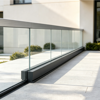 Rampe en verre pour clôture en aluminium sur mesure, balustrade moderne en verre trempé pour projets de balcon, escalier et terrasse