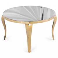 Table de banquet ronde de luxe au design moderne en acier inoxydable doré avec plateau en marbre pour hôtel et salon
