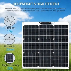 Panneau solaire monocristallin flexible Alecter 50W 12V 440x280mm >23% Haute Efficacité Léger et Durable pour l'alimentation hors réseau - Product Image 2
