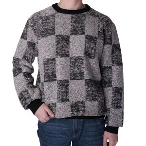 Haute qualité j épaissi chaud rayure couleur contraste confortable Vintage pull à la main Patch conception Mohair pull pour hommes - Product Image 2