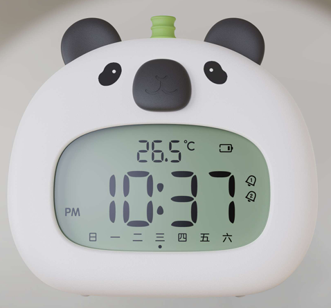 Ultra-Popular Multifunctional Night Light Great for Children Adults Bedroom Nightstand Panda Alarm Clock