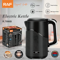 Bouilloire électrique RAF 2.0L R.7996 1355W, ébullition rapide, base pivotante à 360°, arrêt automatique, corps texturé, pour le thé, le café et l'eau, utilisation à domicile
