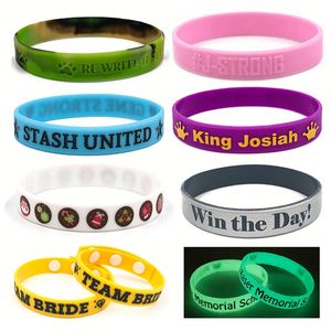 Pulsera de Silicona con Logotipo Personalizado al por Mayor, Brazalete de Goma Ecológico para Eventos Deportivos - Product Image 1