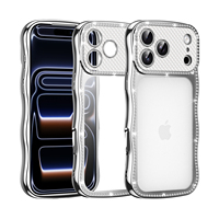 Coque de protection instantanée effet diamant plaqué vague pour iPhone 17 Air 16 15 14 13 ProMax, étui brillant en TPU cristal 16 Plus