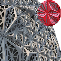 Panneaux de façade en aluminium perforé 3D pour projet hôtelier, alliage d'aluminium, OEM personnalisé