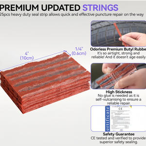 ชุดซ่อมยาง 75 ชิ้น เครื่องมือซ่อมยางแบบไม่มียางใน สำหรับรถยนต์ รถจักรยานยนต์ รถกระบะ กรณีฉุกเฉิน DIY อุปกรณ์จำเป็นสำหรับการเดินทาง - Product Image 4