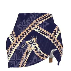 Großhandel vintage floral flanell stoff-POD CUSTOM Polynesian Fabrics Tribal Samoan Tapa Print Weiche Wolle Flanell Fleece Decke werfen übergroße bequeme Decke