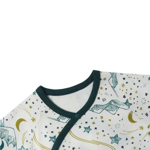 Taglie estive per bambini-12 e 18 mesi pigiama in tessuto di bambù organico in morbido cotone organico a manica lunga <span class=keywords><strong>Kimono</strong></span> pagliaccetto - Product Image 6