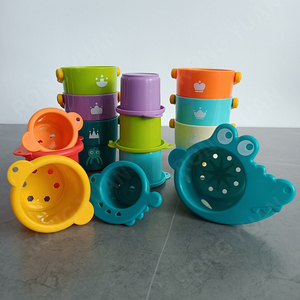 Huanger Cocodrilo Spillers Apilamiento y Colar Copas Juego de juguetes Educativos tempranos Juguetes de baño de plástico para bebés para niños pequeños 1-3 - Product Image 5
