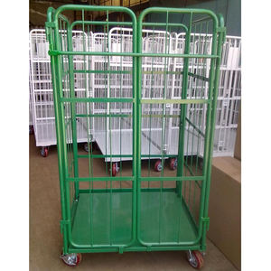 बड़ी क्षमता बड़े Foldable स्टील रोल कंटेनर गोदाम भंडारण रोलिंग फूस पिंजरे ट्राली - Product Image 5