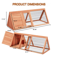 Poulailler en bois de haute qualité avec grillage métallique, portable, léger, compact, pour l'intérieur et l'extérieur, pour volailles, poules et lapins