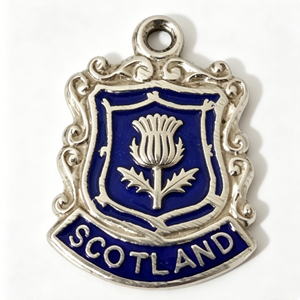 Emblema de Escocia Plateado con Esmalte Azul y Marco Ornamentado, Recuerdo - Product Image 3
