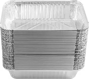 Récipient carré pour casseroles en papier d'aluminium de qualité supérieure Récipients pour aliments à emporter