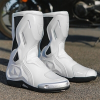 Bottes de moto haute performance pour hommes en microfibre nano, avec coque rigide et semelle en caoutchouc, livraison directe usine