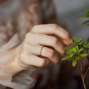 批发锆石戒指订婚14k镀金女式承诺定制纯银戒指 - Product Image 5