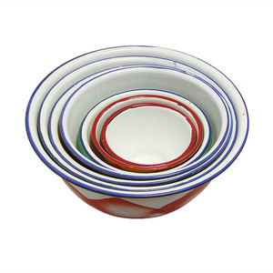 Vente en gros d'ustensiles de cuisine classiques et durables, bacs jetables en céramique <span class=keywords><strong>émaillé</strong></span>e pour le camping, bol à soupe en <span class=keywords><strong>métal</strong></span> et en acier - Product Image 6