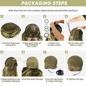 Hamac de camping pour 2 personnes avec moustiquaire Mobilier d'extérieur Force Parachute Tissu Sleep Swing - Product Image 4