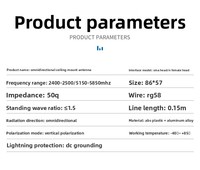Antenne WiFi double fréquence HYT 2.4G 5.8G en forme de champignon, gain 2.5-4.5 dBi, amplificateur de signal de téléphone portable, indice de protection IP68