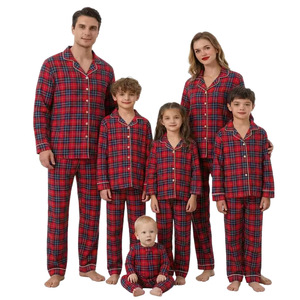 Novo Conjunto de Pijama Xadrez de Manga Longa para Família (Pais e Filhos) na UE e EUA, Roupa de Lazer Respirável para o Inverno, Logotipo Personalizado, OEM, Atacado - Product Image 5
