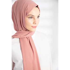 ผ้าคลุมไหล่เครปสีชมพูกุหลาบ ผ้าพันคอยาวแบบดั้งเดิมสำหรับผู้หญิง น้ำหนักเบา - Product Image 4