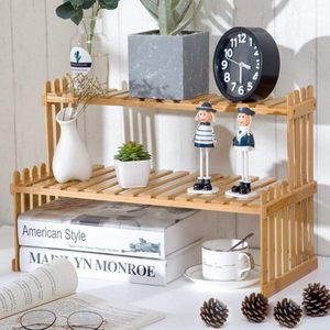 SINCERE, mesa de bambú de 2 niveles, soporte para plantas, estante de flores de escritorio para interiores/exteriores, estante para el hogar, Patio, césped, jardín, balcón, soporte - Product Image 6