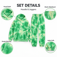 Ensemble de survêtement 2 pièces tie-dye (hoodie et pantalon) – Fabricant OEM/ODM en gros pour marques de vêtements