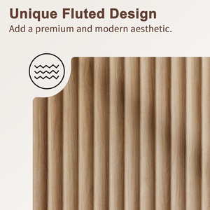Oak 4 Door Fluted Sideboard Buffet <b>Cabinet</b> with Adjustable Shelves Kitchen Storage Credenza for Living Room Dining - Product Image 3
